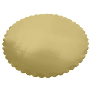 #126-127 Gold Cake Circle Embossed Scallop