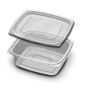 H62 32oz Oblong Plastic Container with lid 250CT